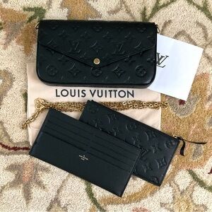 🔥Flash Sale Louis Vuitton Felicie Pochette In Black Leather Empriente